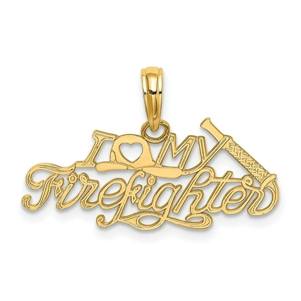 Details about  / 14K Yellow Gold I Love My Firefighter Charm Pendant MSRP $145